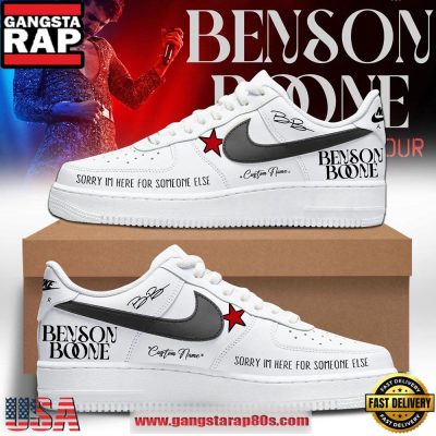 Benson Boone?s American Heart World Tour 2025 Black White Custom Air Force 1 Sneakers Shoes