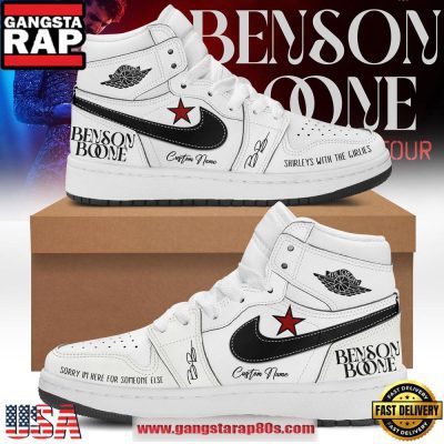 Benson Boone?s American Heart World Tour 2025 Custom Air Jordan 1 Running Sneakers Shoes