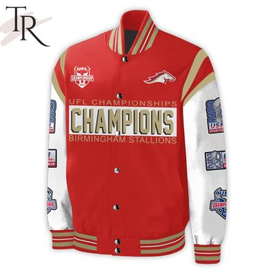 Birmingham Stallions Three-Time UFL Championships Baseball Jacket