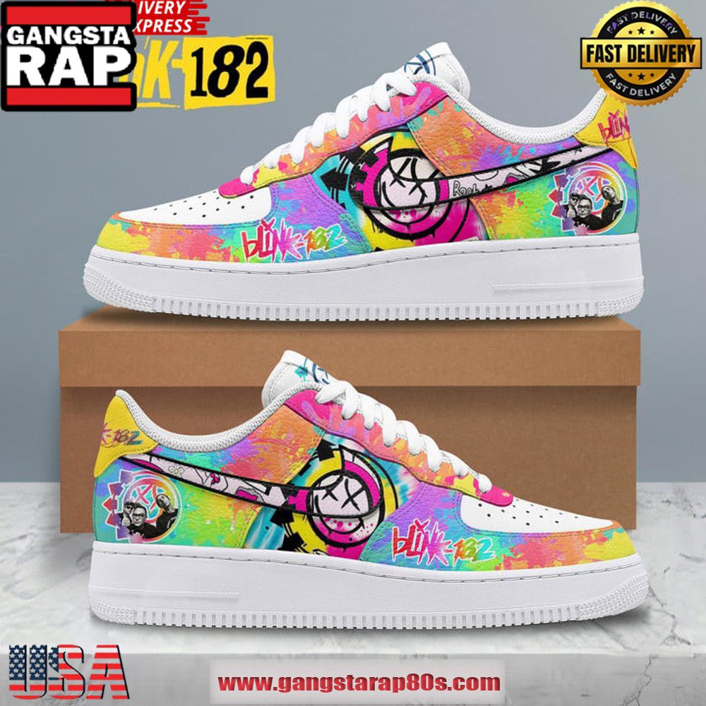 Blink-182 Dammit Graffiti Unique Design Nike Air Force 1 Sneakers Shoes Blink-182 Dammit Graffiti Unique Design Nike Air Force 1 Sneakers Shoes