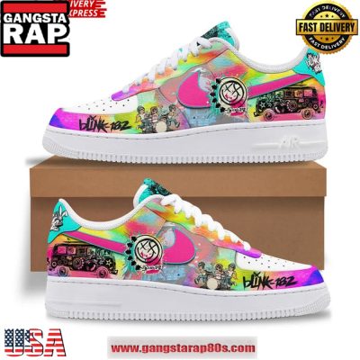 Blink-182 Neon Pop Punk Limited Edition Air Force 1 Shoes Running Sneakers