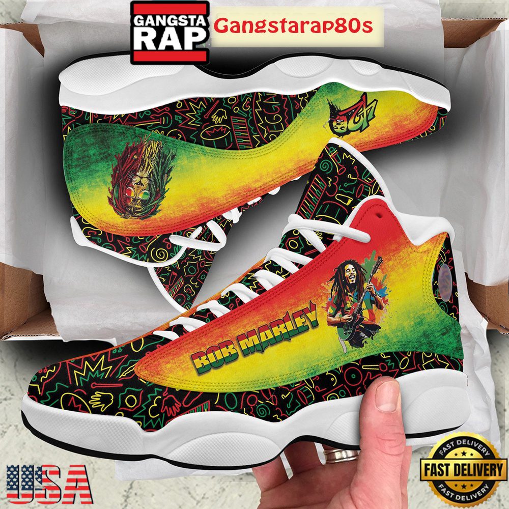 Bob Marley One Love One World Fan Air Jordan 13 Shoes Running Sneakers Bob Marley One Love One World Fan Air Jordan 13 Shoes Running Sneakers