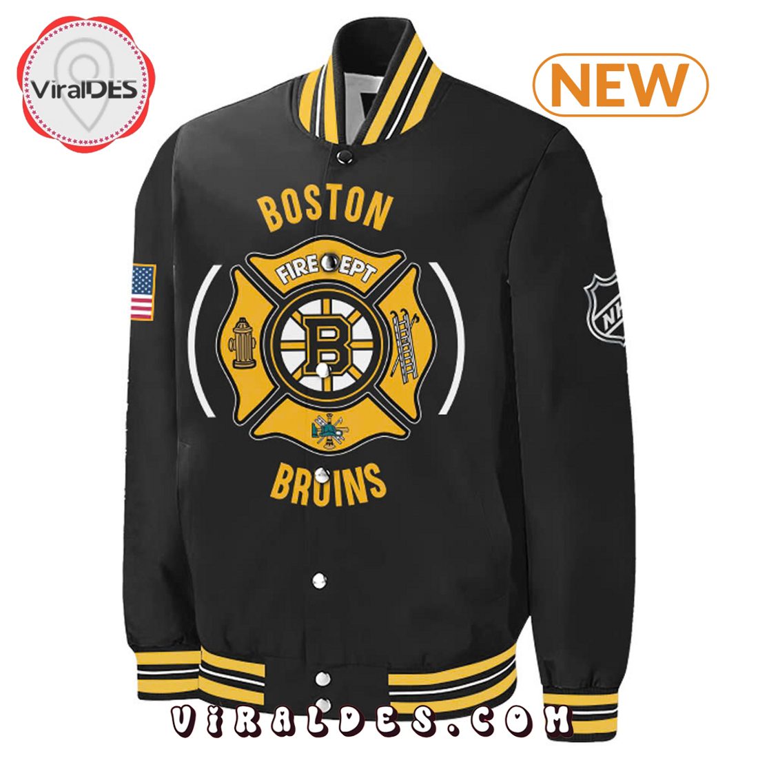 Boston Bruins x 2024 Firefighter Appreciation Baseball Jacket Boston Bruins x 2024 Firefighter Appreciation Baseball Jacket