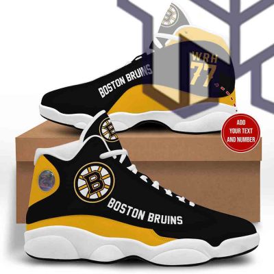 Boston Bruins Yellow And Black Nhl Retro Air Jordan13 Shoes Custom Shoes