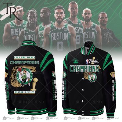 Boston Celtics 2024 NBA Finals Champions Baseball Jacket - Black