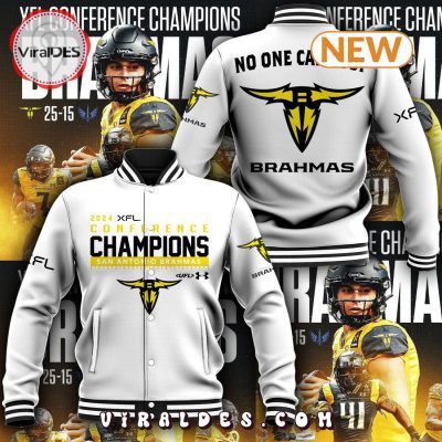 Brahmas Xfl Conference 2024 Champions White Baseball Jacket