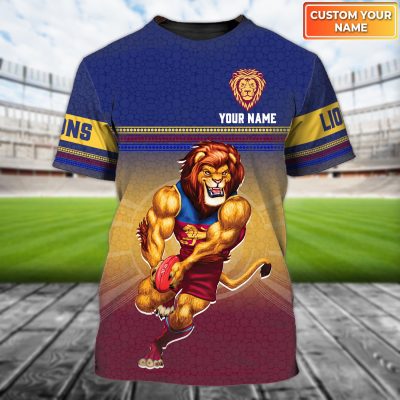 Brisbane Lions | Brisbane Lions Personalized Name 3D Tshirt