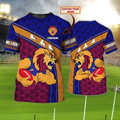 Brisbane Lions | Brisbane Lions Personalized Name 3D Tshirt Tad 01