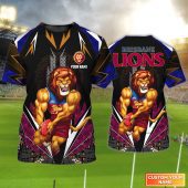 Brisbane Lions | Brisbane Lions Personalized Name 3D Tshirt Tad 02