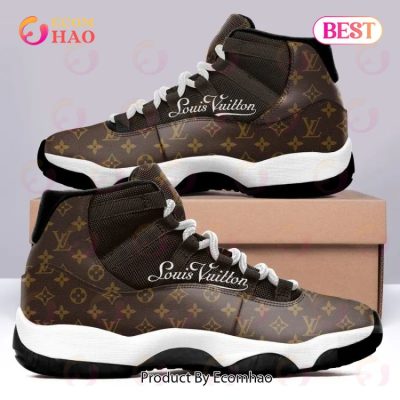 Brown Louis Vuitton Air Jordan 11 Sneakers Shoes Hot 2023 LV Gifts For Men Women