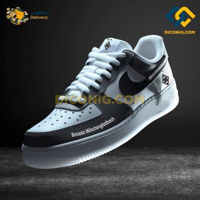 Bundesliga Borussia M'gladbach Custom Shoes Black Air Force 1 DICONIG FASHION