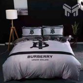 Burberry Bedding Sets Burberry Grey Luxury Logo Fashion Brand Premium Bedding Set Home Decor.jpg - demo10