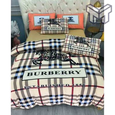 Burberry Bedding Sets, Burberry Hot Bedding Set Quilt Sets Duvet Cover Luxury Brand Bedding Decor