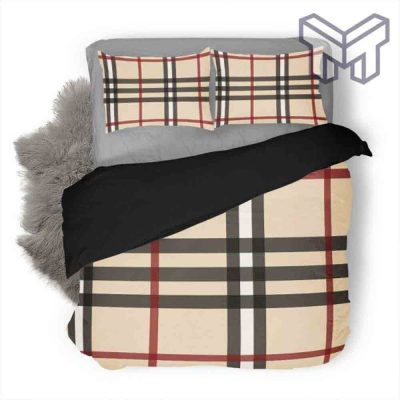 Burberry Bedding Sets, Burberry Luxury Logo Fashion Brand Premium Bedding Set Home Decor