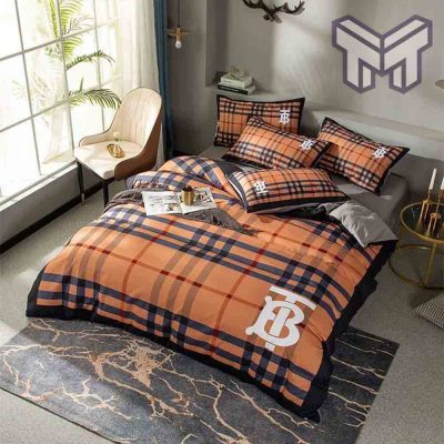 Burberry Bedding Sets, Burberry Orange Bedding Set 3D Printed Bedding Sets Quilt Sets Duvet Cover
