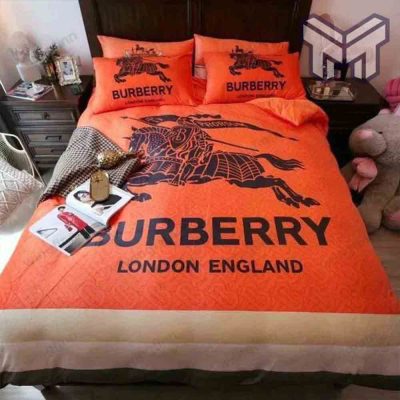Burberry Bedding Sets, Burberry Orange New Bedding Set Printed Bedding Sets Quilt Sets Duvet Cover