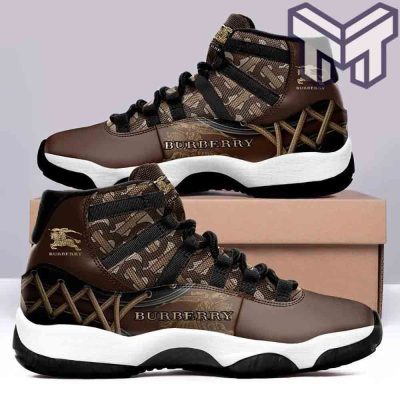 Burberry Jordan 11 Burberry Brown  Air Jordan 11  Sneakers Shoes Hot 2023 Gifts For Men Women