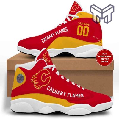 Calgary Flames Nhl Retro Air Jordan13 Custom Shoes