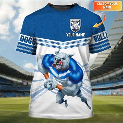 Canterbury-Bankstown Bulldogs NRL Personalized Name 3D Tshirt