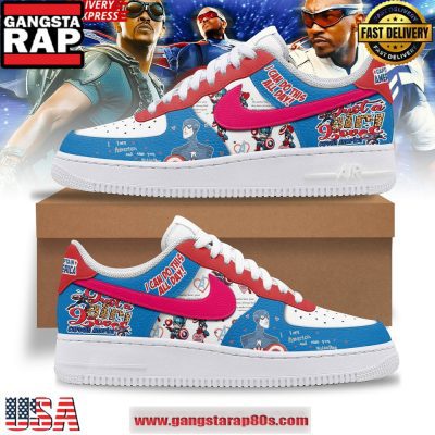 Captain America Brave Special Edition Air Force 1 Running Sneakers Shoes