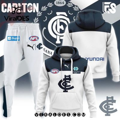 Carlton Blues AFL Combo 2024 White Hoodie, Jogger Limited Edition Carlton Blues AFL Combo 2024 White Hoodie, Jogger Limited Edition