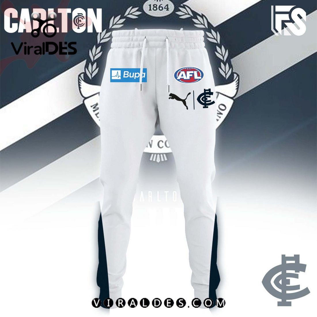 Carlton Blues AFL Combo 2024 White Hoodie, Jogger Limited Edition Carlton Blues AFL Combo 2024 White Hoodie, Jogger Limited Edition