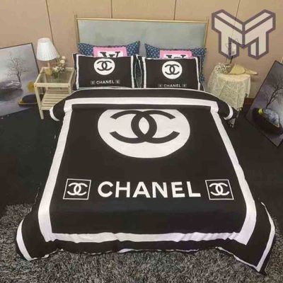 Chanel Bedding Sets, Chanel Black And White Printed Bedding Sets Quilt Sets Duvet Cover Luxury