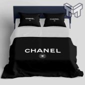 Chanel Bedding Sets Chanel Black Classic Fashion Luxury Brand Bedding Set Home Decor.jpg - demo10