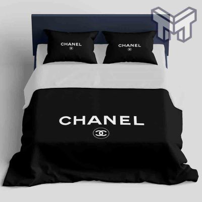 Chanel Bedding Sets, Chanel Black Classic Fashion Luxury Brand Bedding Set Home Decor