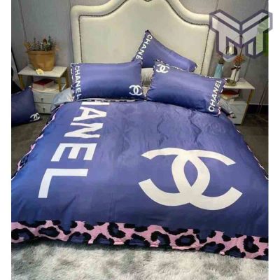 Chanel Bedding Sets, Chanel Blue Printed Bedding Sets Quilt Sets Duvet Cover Luxury Brand Bedding