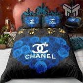 Chanel Bedding Sets Chanel Blue Roses Bedding 3d Printed Bedding Sets Quilt Sets Duvet Cover Luxury Brand Bedding Decor Bedroom Sets.jpg - demo10