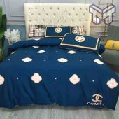 Chanel Bedding Sets Chanel Flower Blue Printed Bedding Sets Quilt Sets Duvet Cover Luxury Brand Bedding Decor Bedroom Sets 1.jpg - demo10