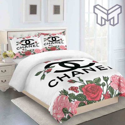 Chanel Bedding Sets, Chanel Flowers Luxury Brand Bedding Set Duvet Cover Home Decor