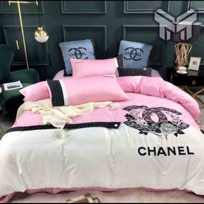 Chanel Bedding Sets, Chanel Flowers Pinky Luxury Brand Bedding Set Home Decor