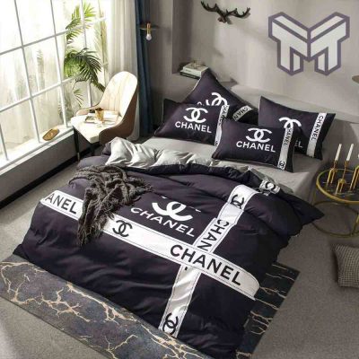 Chanel Bedding Sets, Chanel Grey Luxury Brand High-End Bedding Set Home Decor