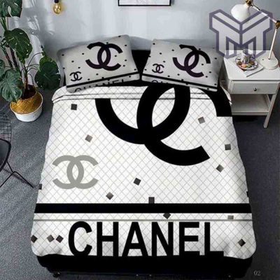 Chanel Bedding Sets, Chanel Hot Logo New Luxury Brand Bedding Set Bedspread Duvet Cover Set Home
