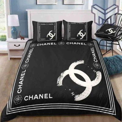Chanel Bedding Sets, Chanel Logo Hot New Luxury Brand Bedding Set Bedspread Duvet Cover Set Home