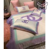 Chanel Bedding Sets Chanel Logo Violet Printed Bedding Sets Quilt Sets Duvet Cover Luxury Brand Bedding Decor Bedroom Sets.jpg - demo10