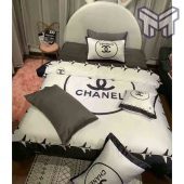 Chanel Bedding Sets Chanel Logo White Printed Bedding Sets Quilt Sets Duvet Cover Luxury Brand Bedding Decor Bedroom Sets 1.jpg - demo10