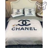 Chanel Bedding Sets, Chanel Navy Logo Bedding 3D Printed Bedding Sets Quilt Sets Duvet Cover