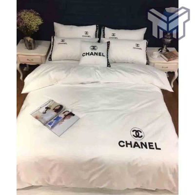 Chanel Bedding Sets, Chanel New White Bedding 3D Printed Bedding Sets Quilt Sets Duvet Cover