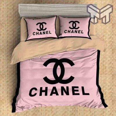 Chanel Bedding Sets, Chanel Pink Fashion Logo Luxury Brand Bedding Set Home Decor