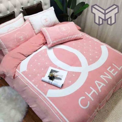 Chanel Bedding Sets, Chanel Pinky New Hot Logo Luxury Brand High-End Bedding Set Home Decor