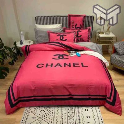 Chanel Bedding Sets, Chanel Red Bedding Sets Quilt Sets Duvet Cover Luxury Brand Bedding Decor Bed
