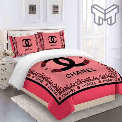 Chanel Bedding Sets, Chanel Red Fashion Logo Luxury Brand Bedding Set Home Decor