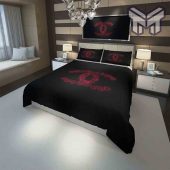 Chanel Bedding Sets Chanel Red Roses Luxury Brand High End Bedding Set Home Decor 1.jpg - demo10