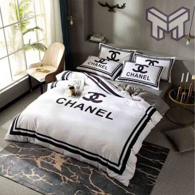 Chanel Bedding Sets, Chanel White Bedding 3D Printed Bedding Sets Quilt Sets Duvet Cover Luxury