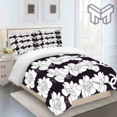 Chanel Bedding Sets Chanel White Flowers Black Luxury Brand Bedding Set Duvet Cover Home Decor 1.jpg - demo10