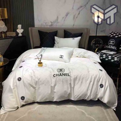 Chanel Bedding Sets, Chanel White Luxury Brand High-End Bedding Set Home Decor