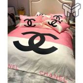 Chanel Bedding Sets Chanel White Pinky Hot Logo New Luxury Brand Bedding Set Bedspread Duvet Cover Set Home Decor 1.jpg - demo10